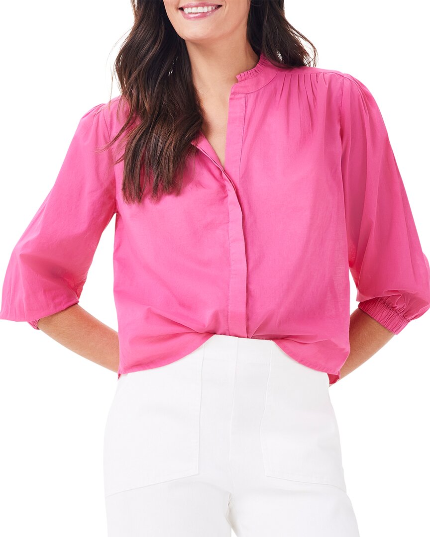 Shop Nic + Zoe Nic+zoe Ruffle Neck Girlfriend Shirt