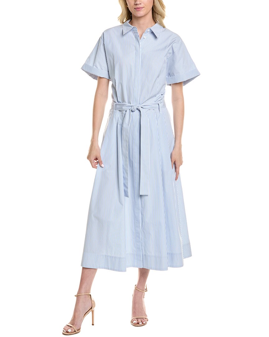 Lafayette 148 Plus Belted Flounced Sleeve Silk-blend Dress