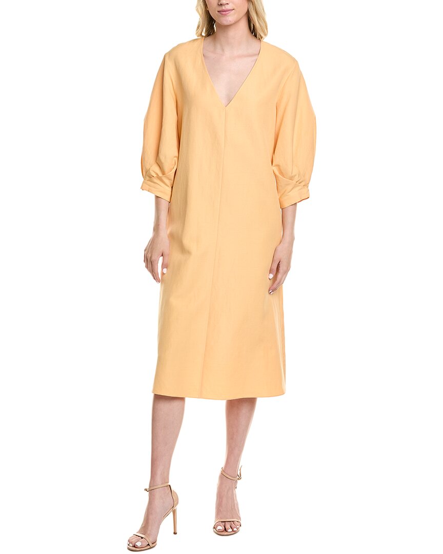 Lafayette 148 New York Silk & Linen-blend Midi Dress