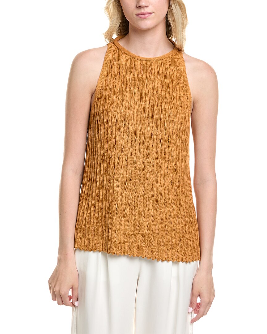 Lafayette 148 New York Honeycomb Halter Silk-blend Tank