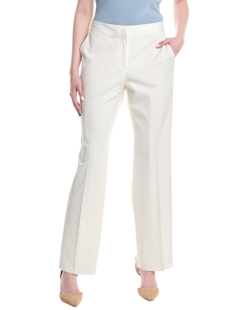 Lafayette 148 New York Irving Wool-blend Straight Pant In White