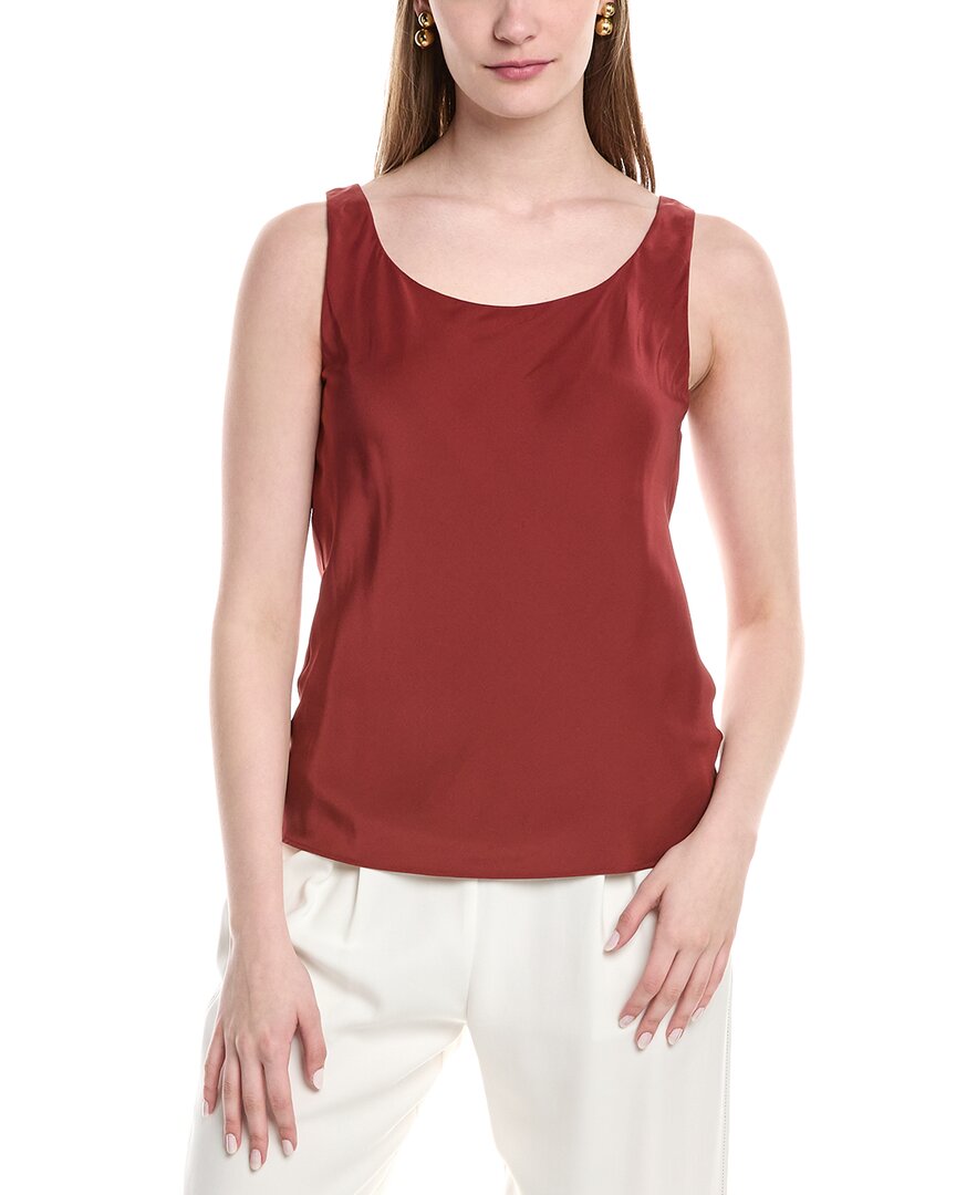 Lafayette 148 New York Bias Silk Tank In Red