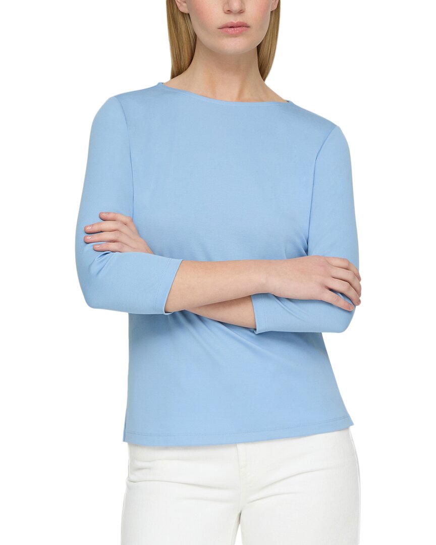 Lafayette 148 New York Petite Carver T-shirt In Blue