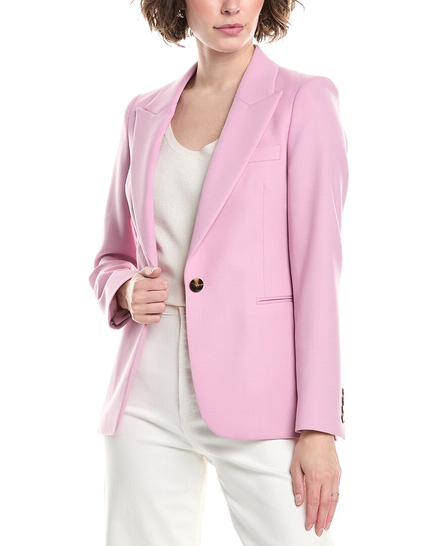 Reiss Aura Wool-blend Blazer In Pink