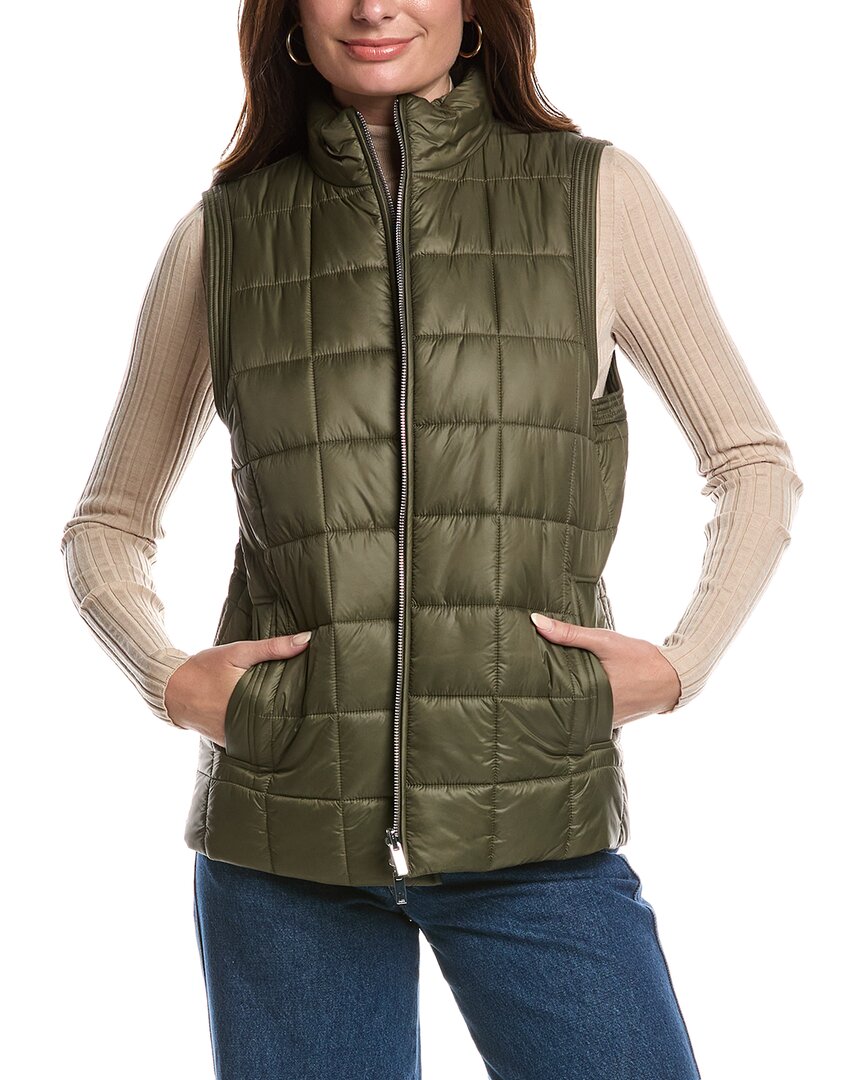 Lafayette 148 New York Reversible Quilted Vest In Green
