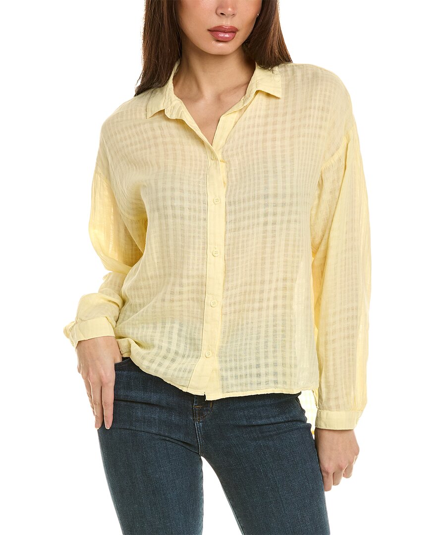 Bella Dahl Long Sleeve High Low Hem Linen-blend Shirt