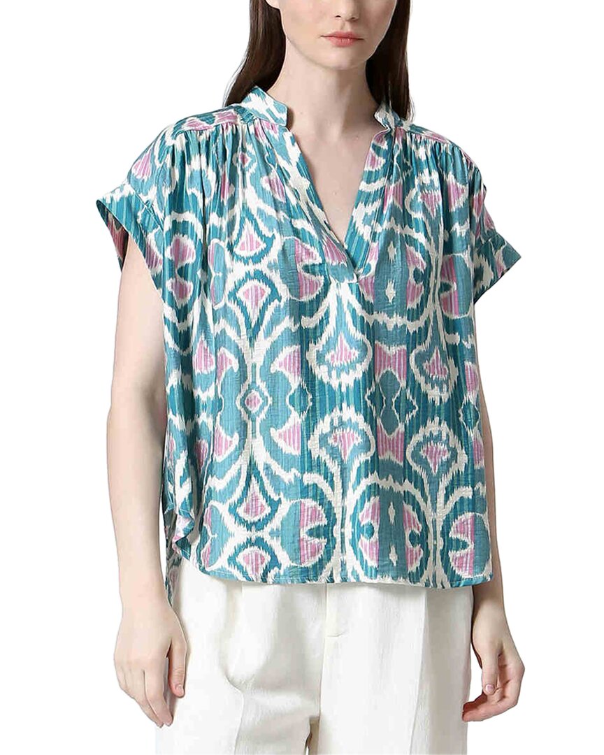 See U Soon Paisley Placket Top In Green