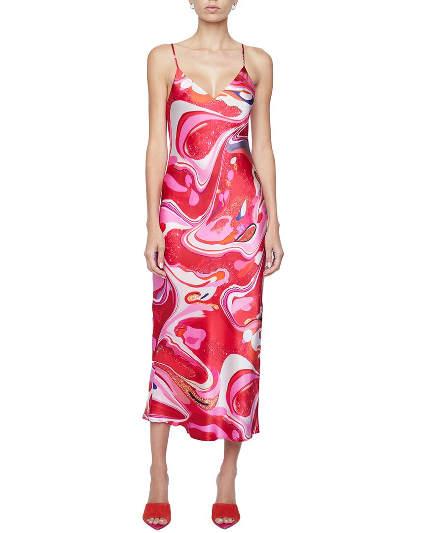 L Agence L'agence Seri Die Mid Length Silk Slip Dress