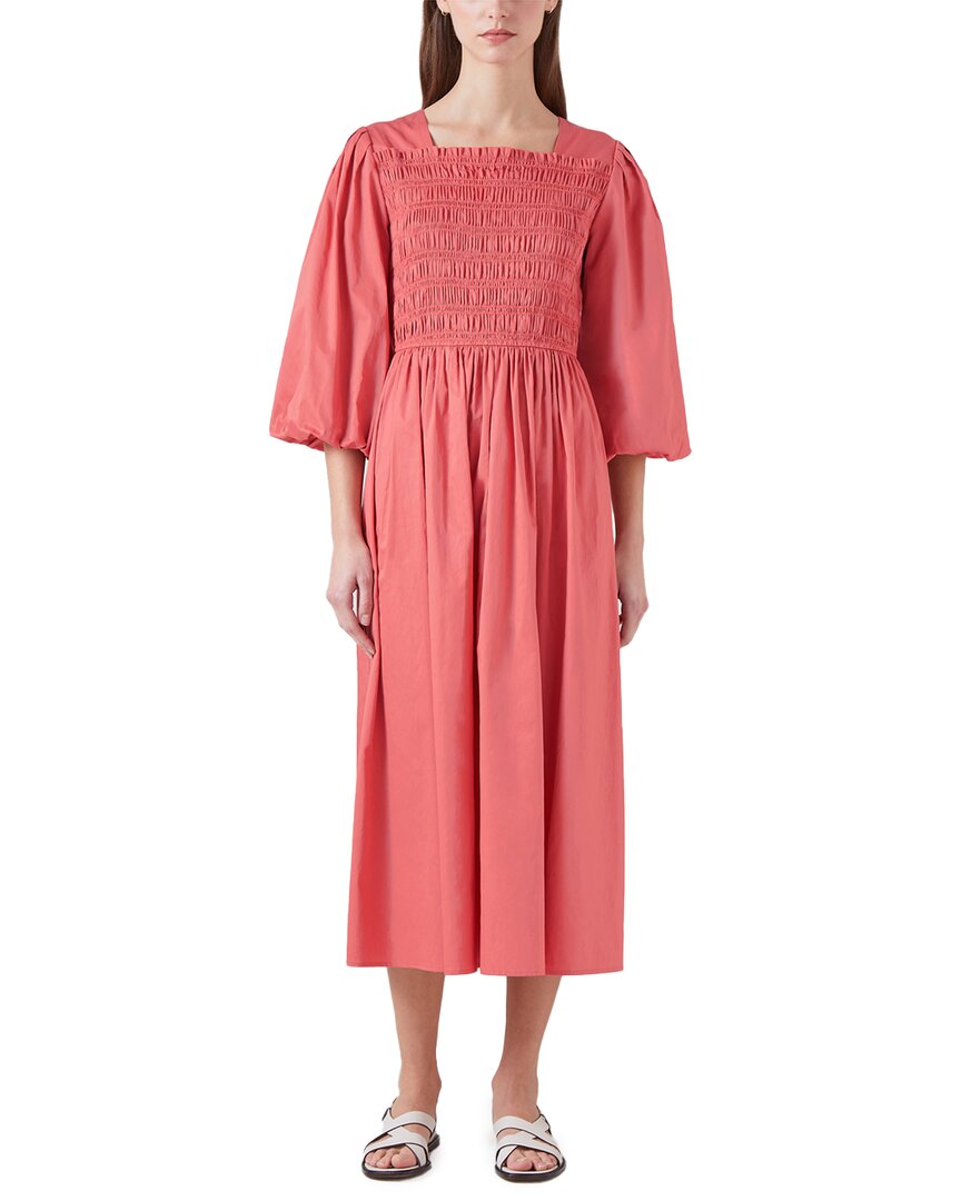 Lk Bennett Calister Smocked Midi Dress