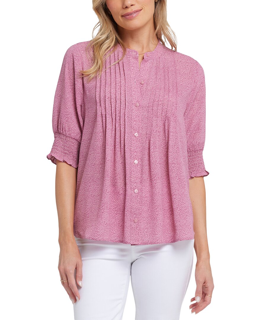 Nydj Pleated Peasant Blouse