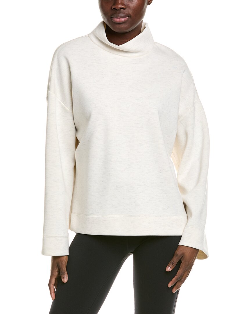 Sweaty Betty Womens Wind Down Funnel-neck Woven Sweatshirt White Marl Xl