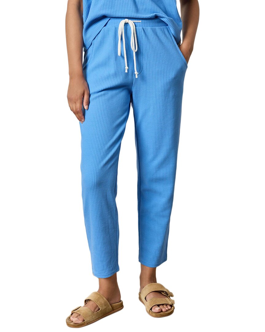 Lilla P Drawcord Waffle Pant In Bluejay In Blue