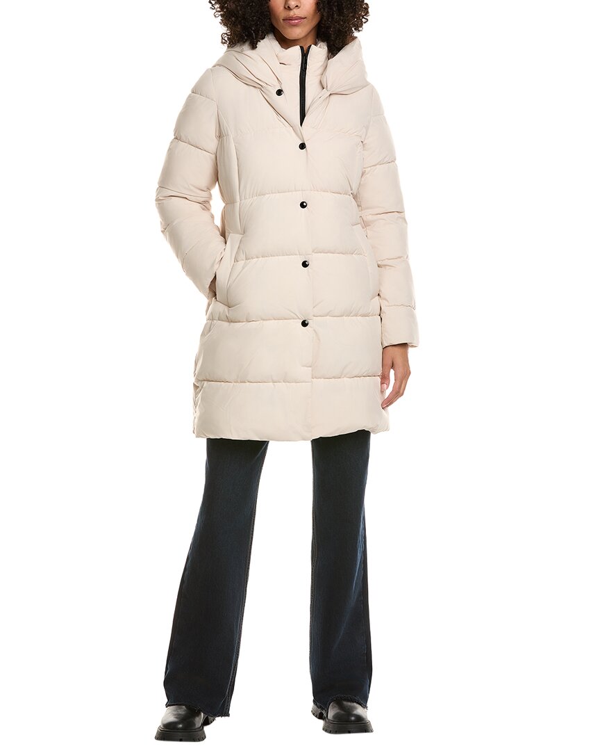 Sam Edelman Hooded Puffer Coat In White