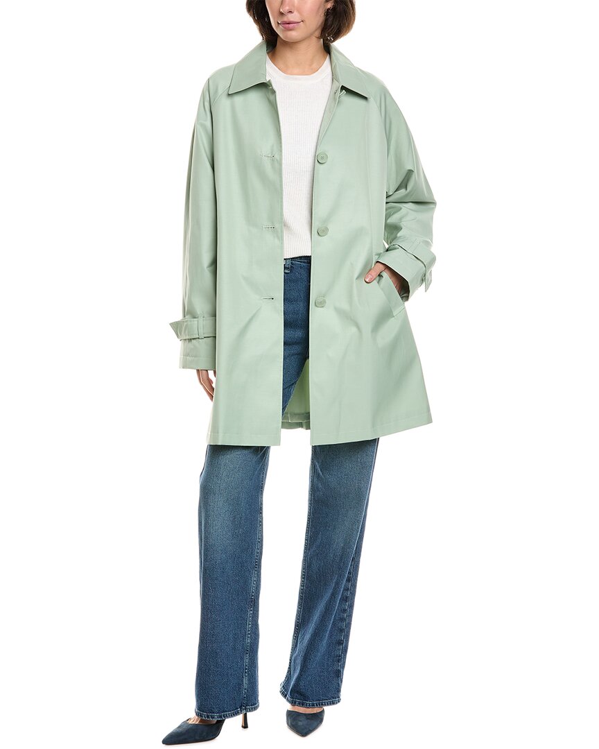 Via Spiga Balmacain Water Repellent Cotton Blend Coat In Green