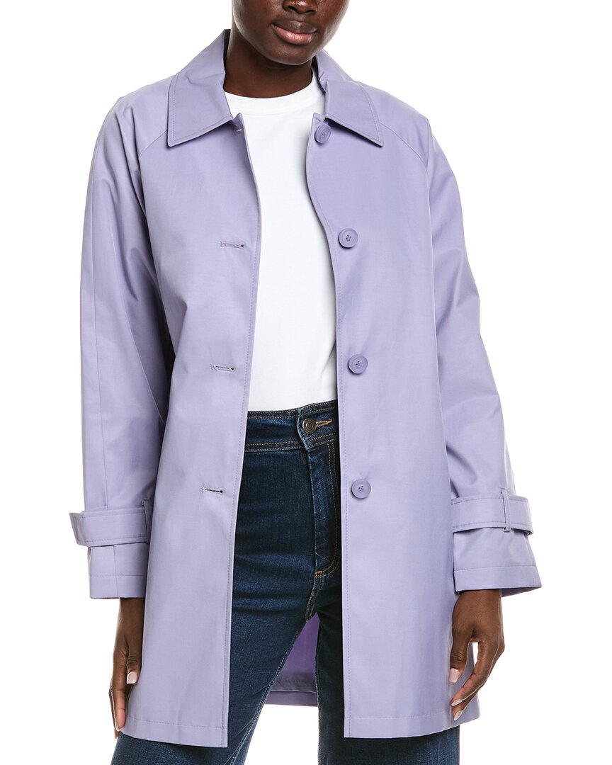 Via Spiga Balmacain Water Repellent Cotton Blend Coat In Purple