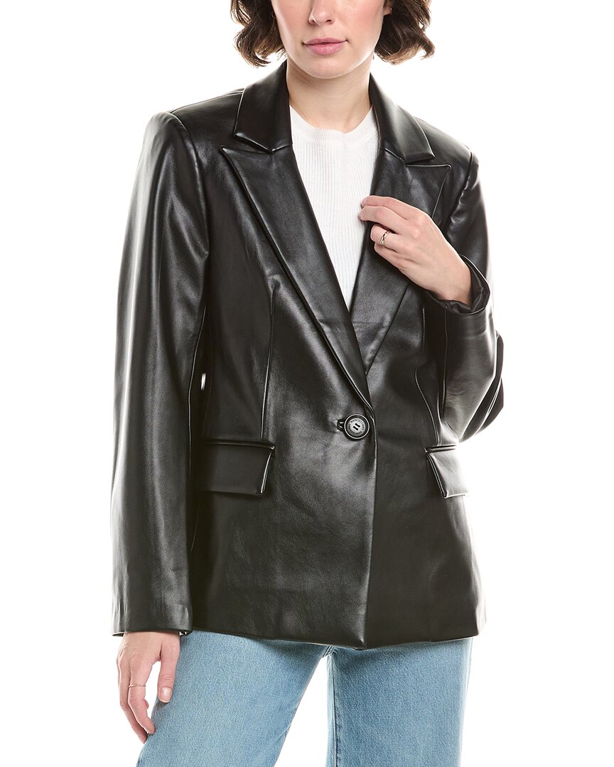 Sam Edelman Faux Leather Blazer In Black