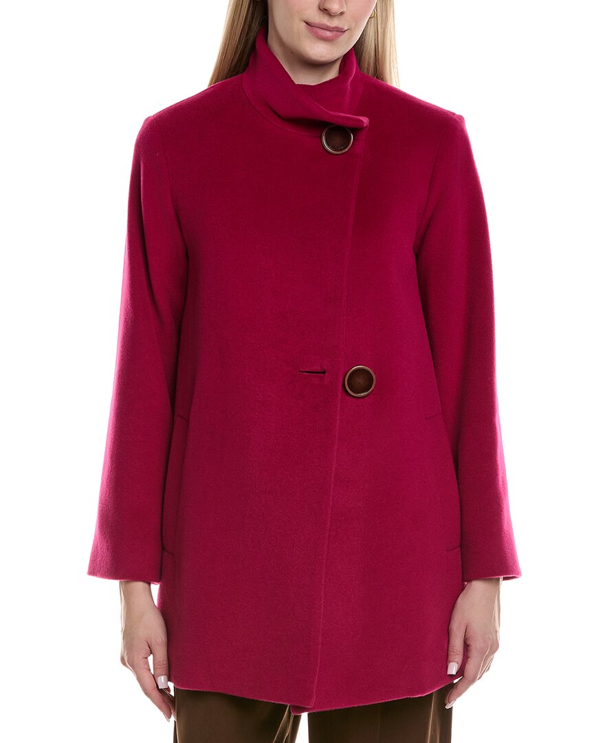 Fleurette Wool-blend Coat In Pink