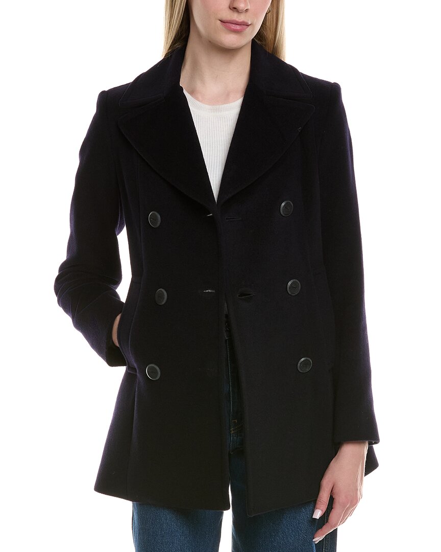 Fleurette Wool-blend Coat In Blue