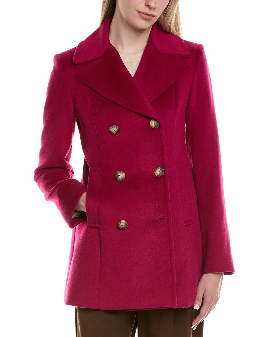Fleurette Wool-blend Coat In Pink
