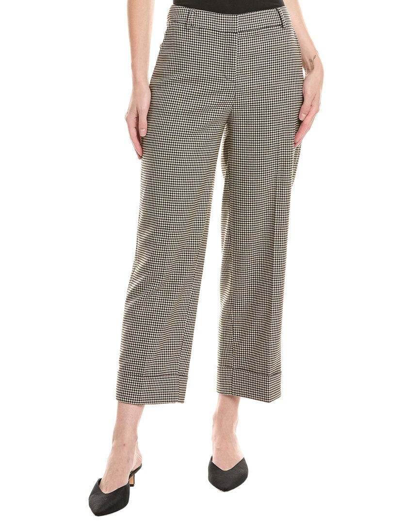 Anne Klein Cuff Flat Front Pants In Black