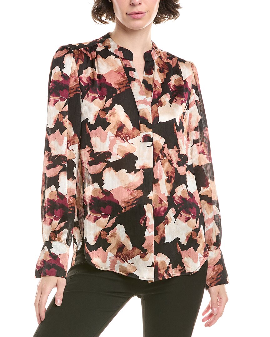 Anne Klein Pleat Front Blouse In Pink