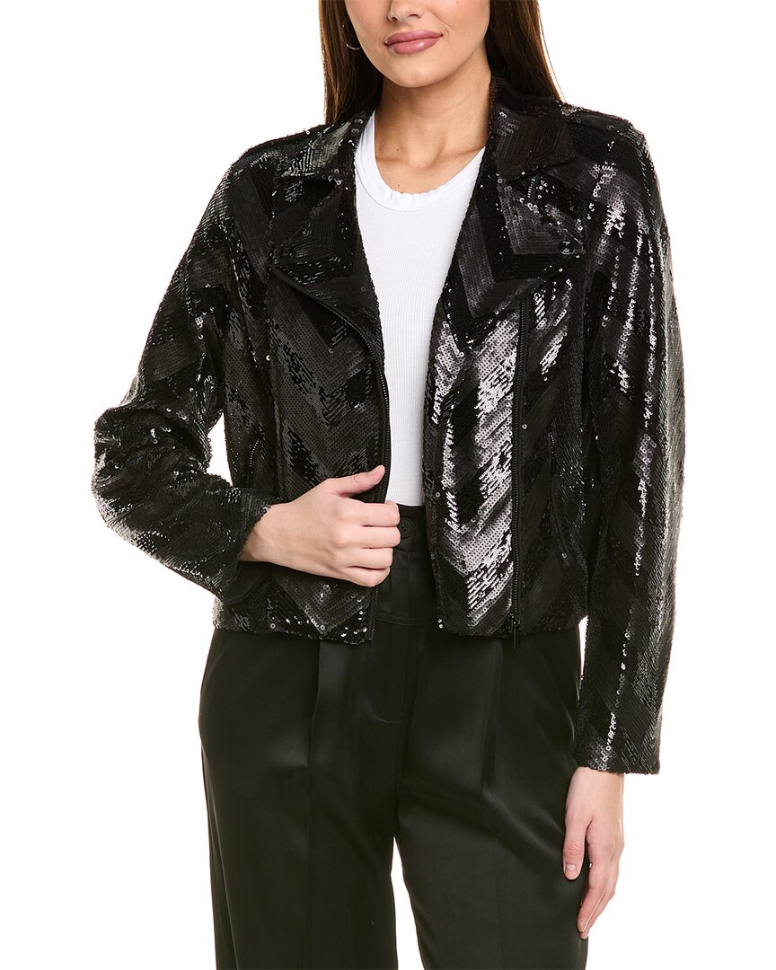 Karl Lagerfeld Sequin Chevron Moto Jacket