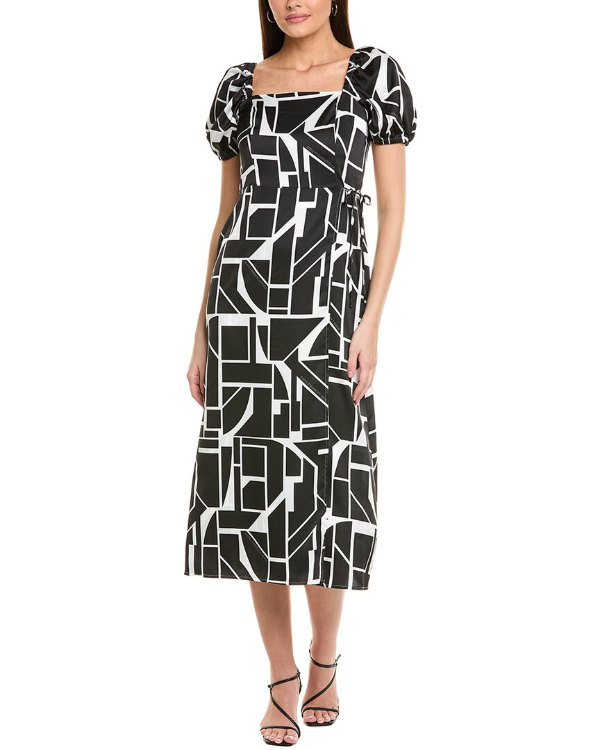 Karl Lagerfeld Puff Sleeve Faux Wrap Dress