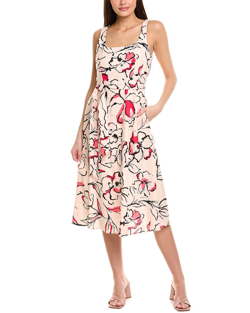 Karl Lagerfeld Printed Linen-blend Midi Dress