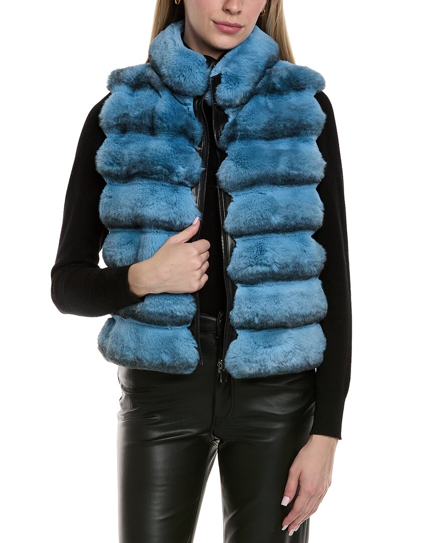 Adrienne Landau Reversible Wool-blend Vest In Blue