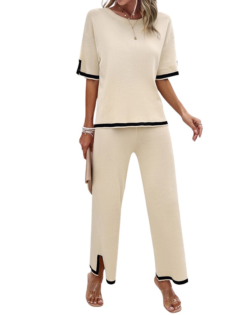 Luna Tuccini 2pc Shirt & Pant Set In Neutral