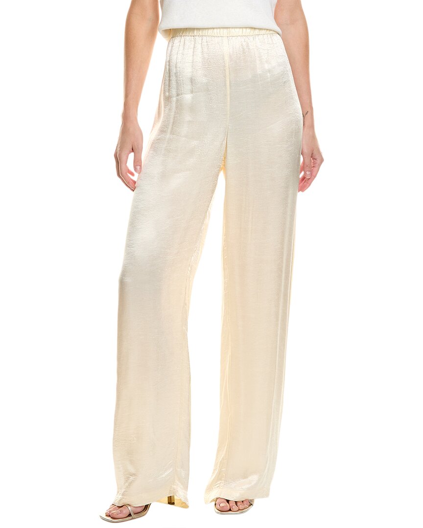 Enza Costa Textured Satin Pants Antique Cream In Neutral