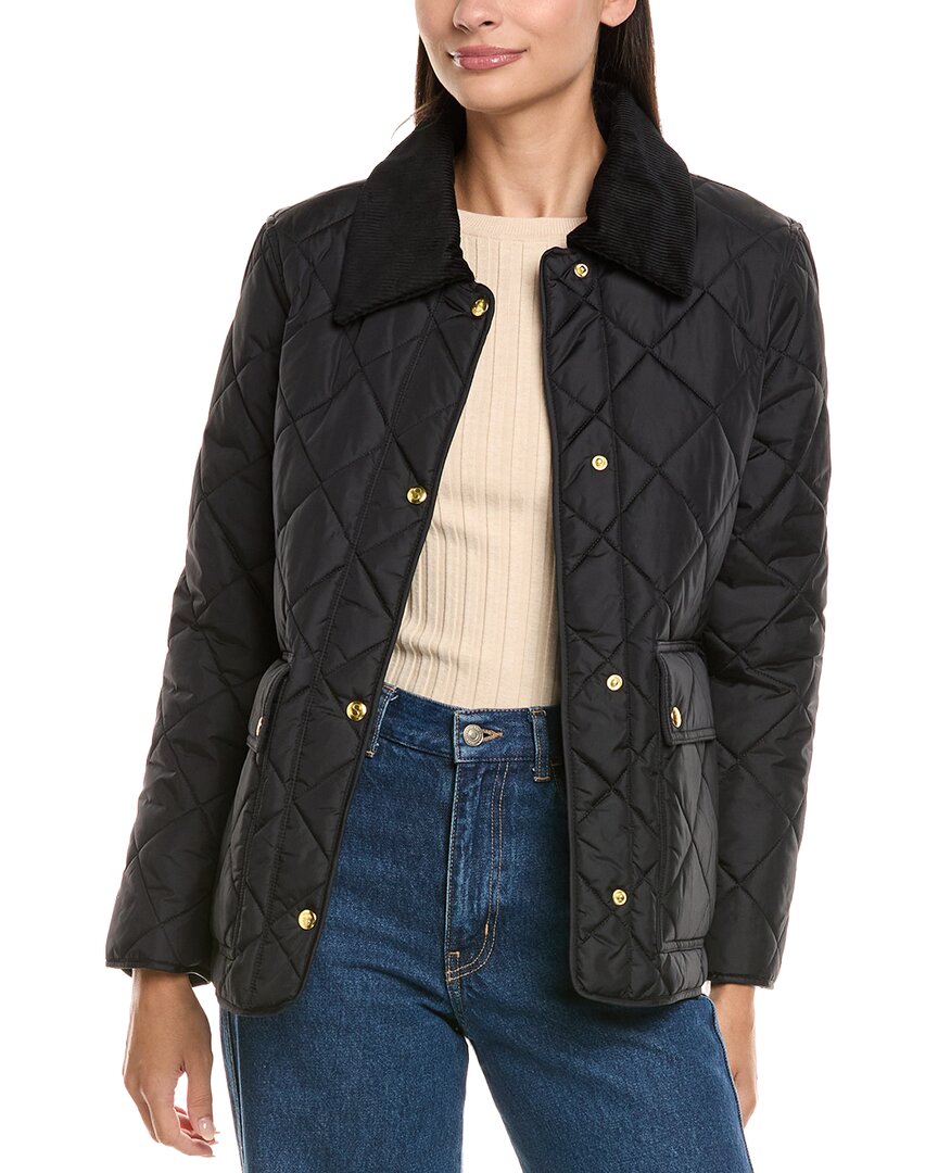 S13 Matte Quilted Barn Jacket In Black
