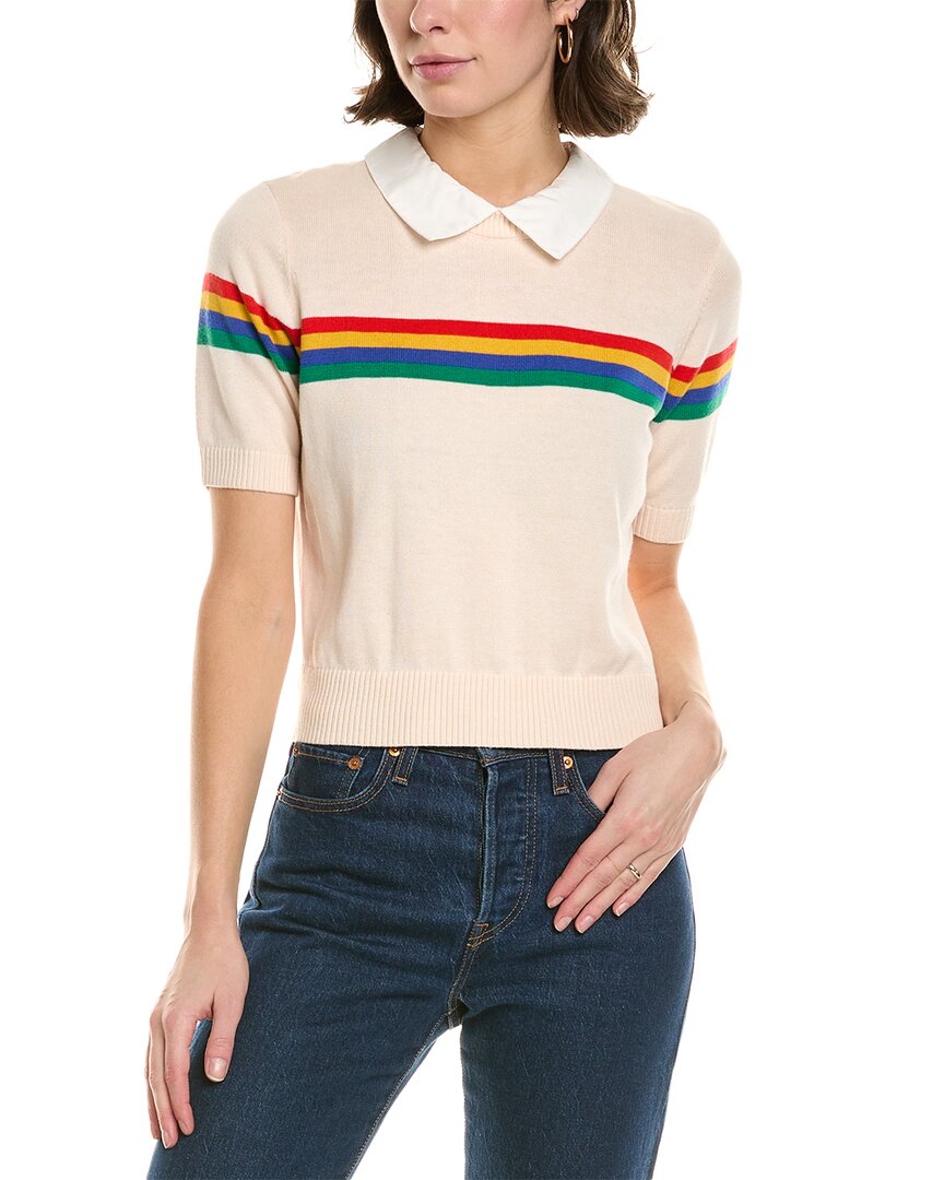 Central Park West Arie Rainbow Stripe Sweater In Multi