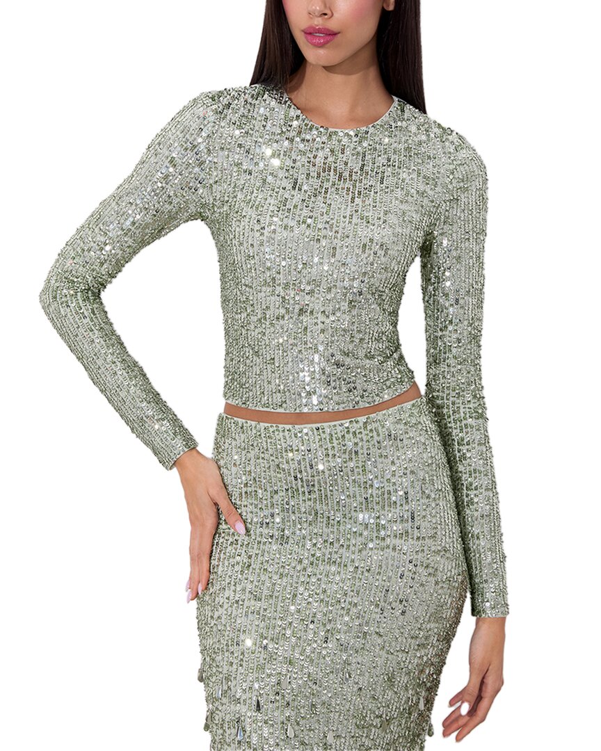 Alice And Olivia Delaina Embellished Crop Top