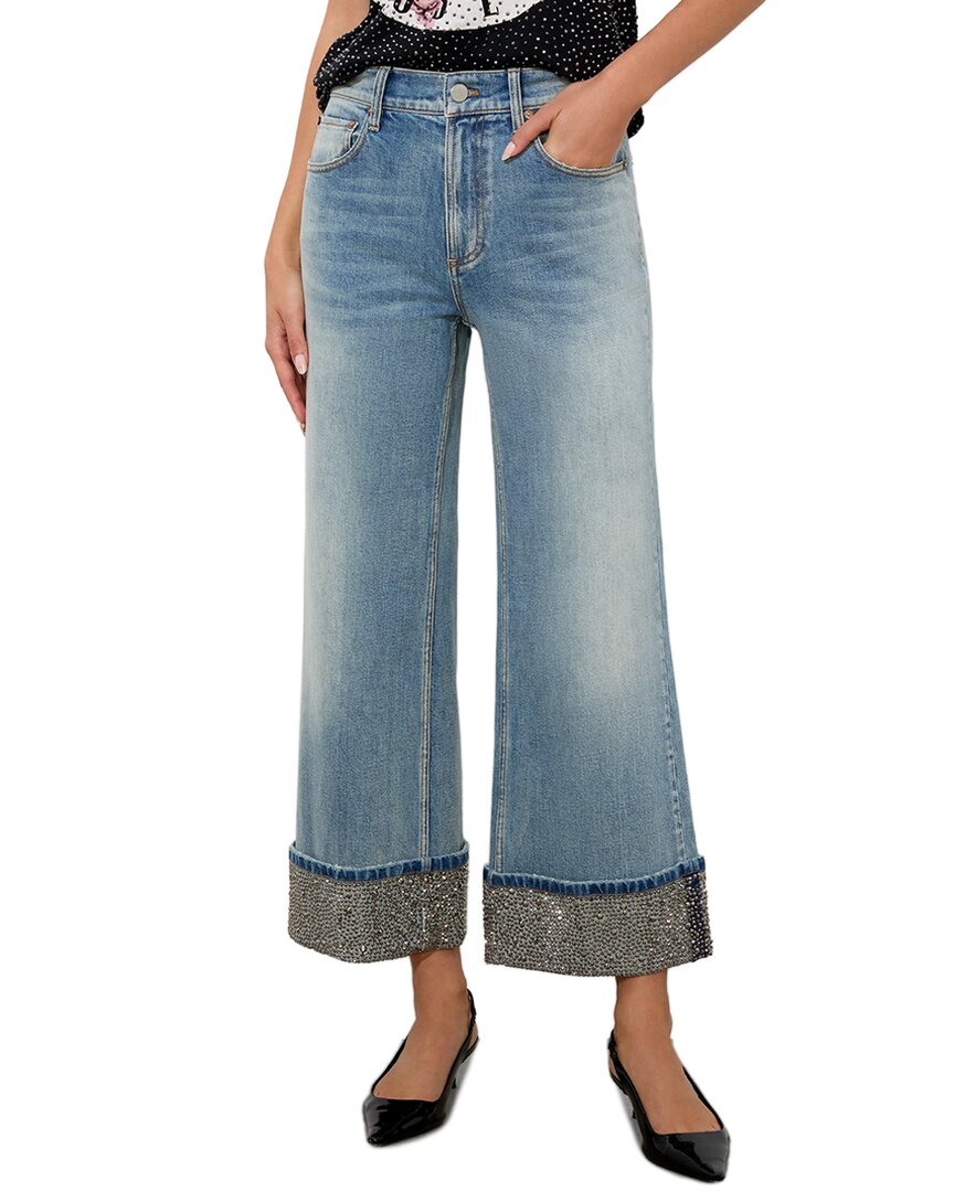 Alice And Olivia Weezy Embellished-cuff Jeans