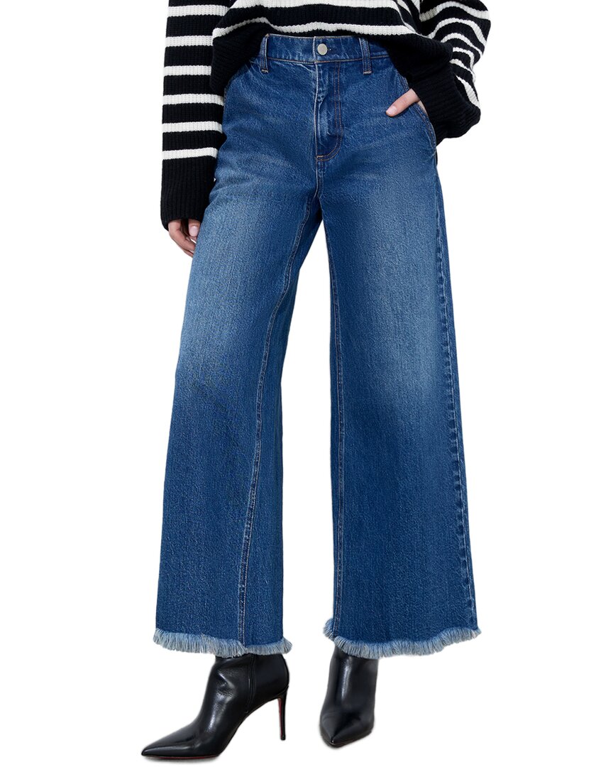 Alice And Olivia Emory High-rise Wide Leg Stove Pipe Cropped Jean In Blue