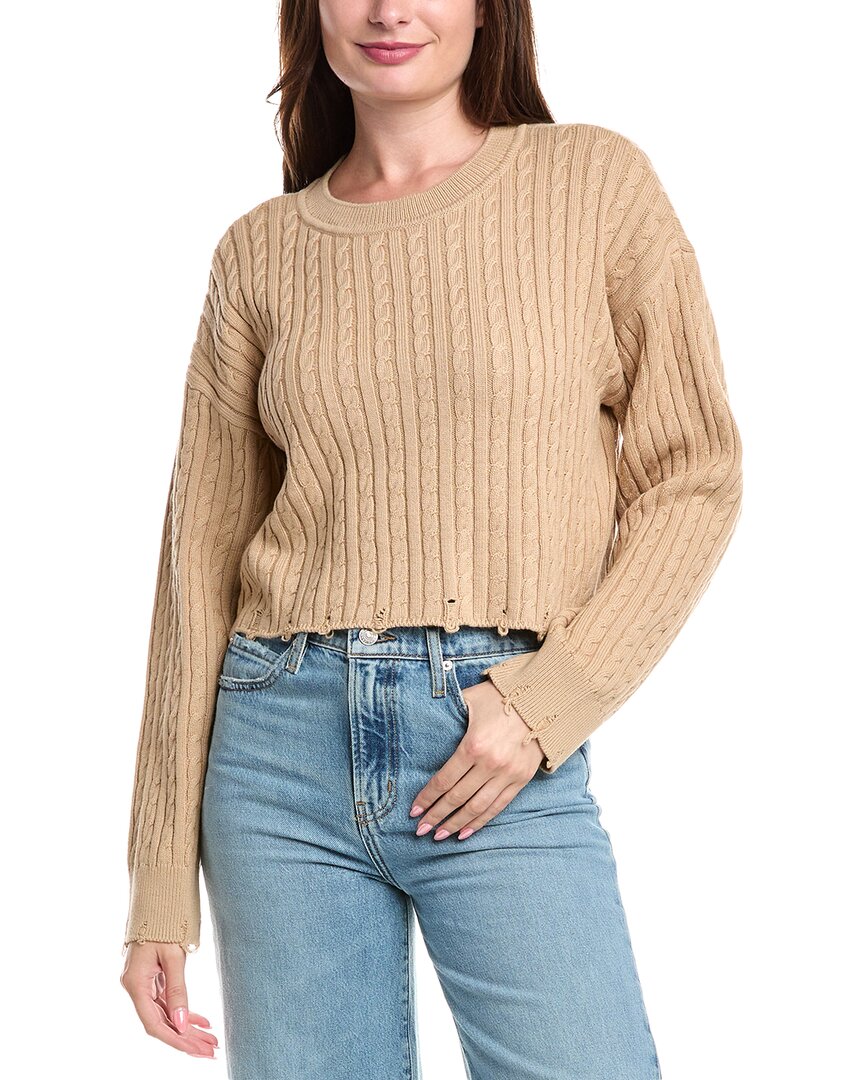 Sandro Cropped Wool-blend Sweater In Neutral