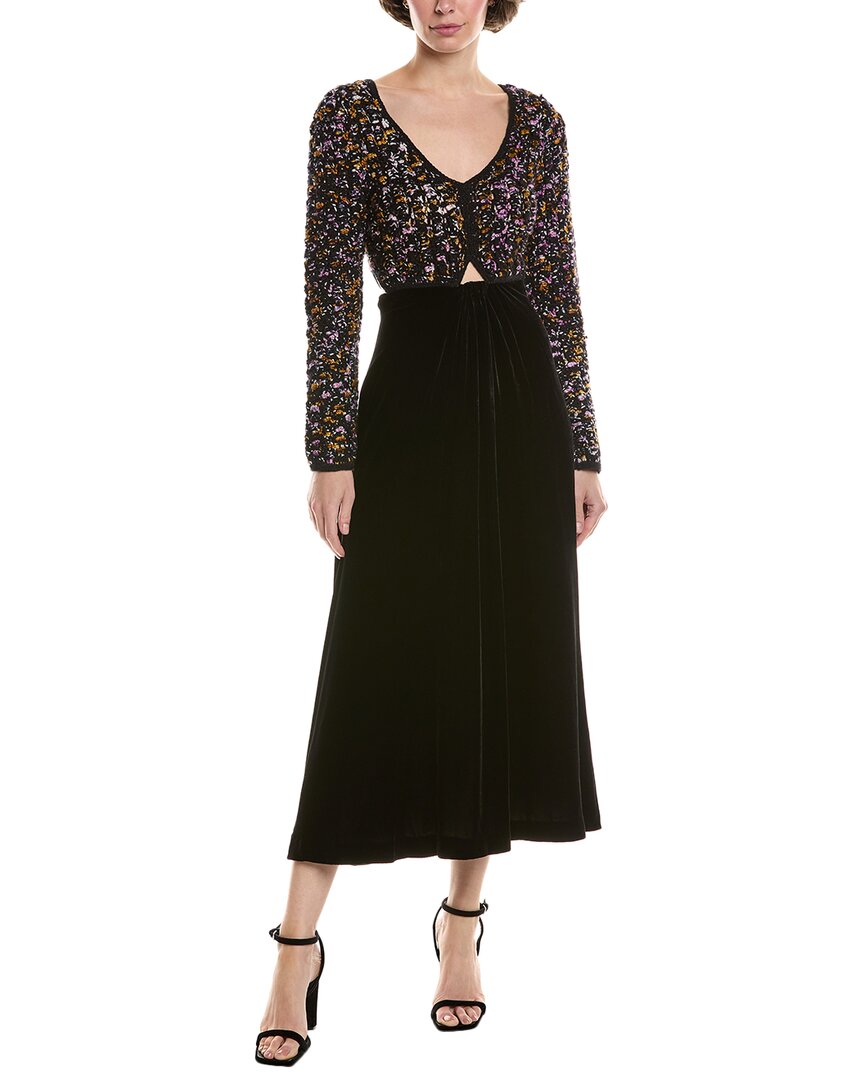 Sea Ny Ceres Crochet Wool & Silk-blend Midi Dress