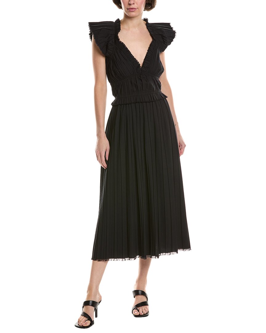 Sea Ny Grier Pleated Midi Dress In Black