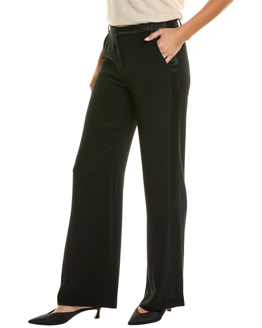 Milly Sorin Low-rise Satin Pant In Black