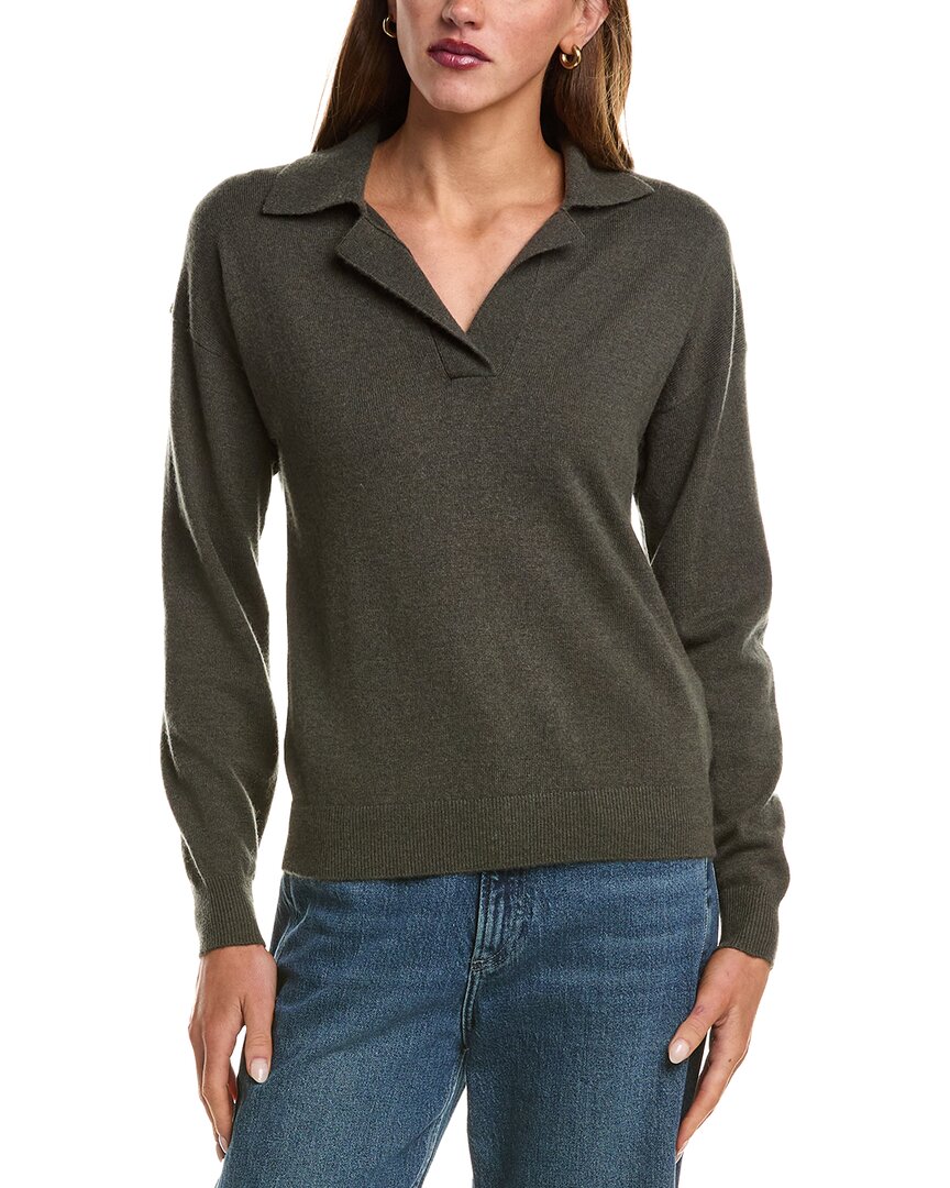 Naadam Wool & Cashmere-blend Polo Sweater In Green