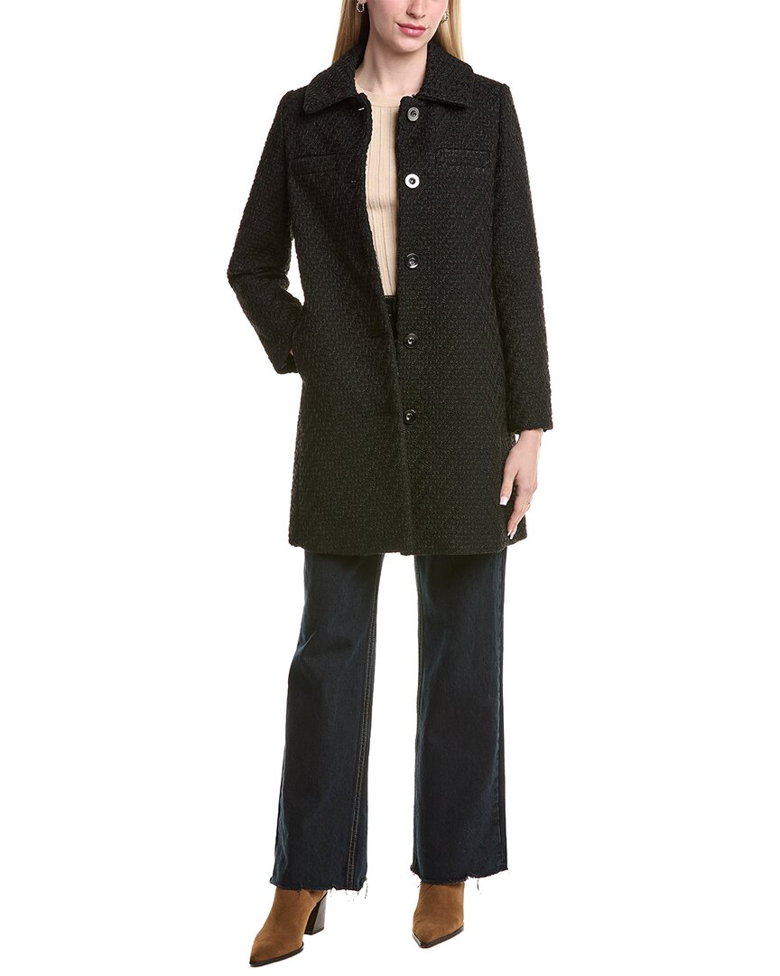 Laundry By Shelli Segal Medium Wool Coat In Black