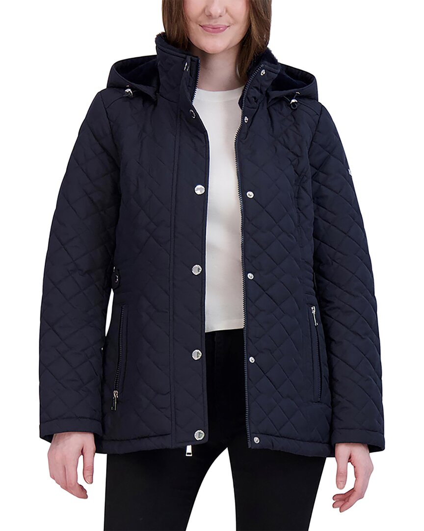 Laundry By Shelli Segal Snowchic New Graphic Quilted Jacket In Black