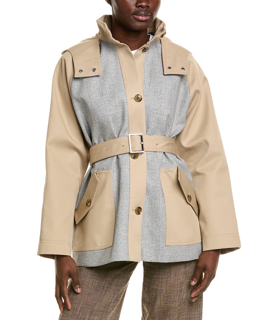Hugo Boss Boss Canoi Coat In Neutral