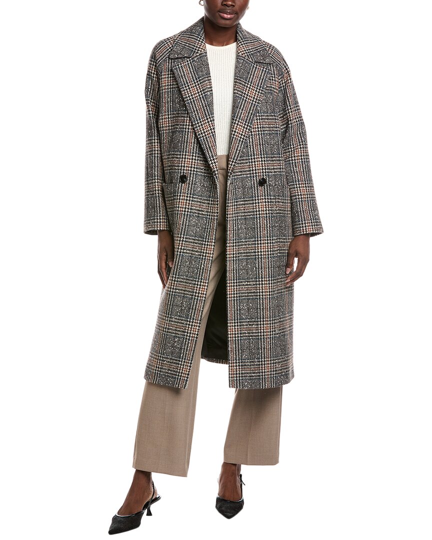 Hugo Boss Wool-blend Coat In Gray