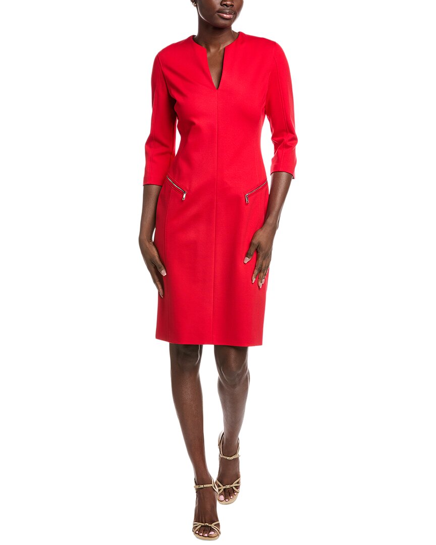 Hugo Boss Dalmar Sheath Dress In Red