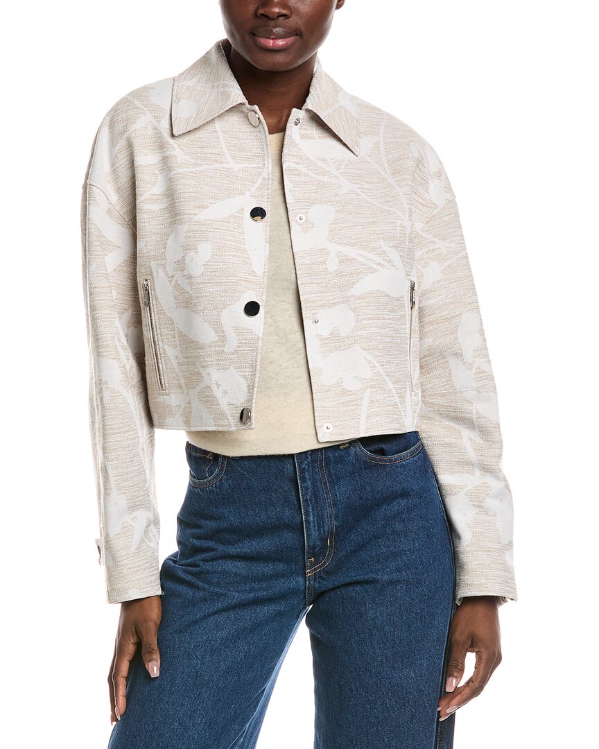 Hugo Boss Boss Jarlota Floral Jacquard Jacket In Brown