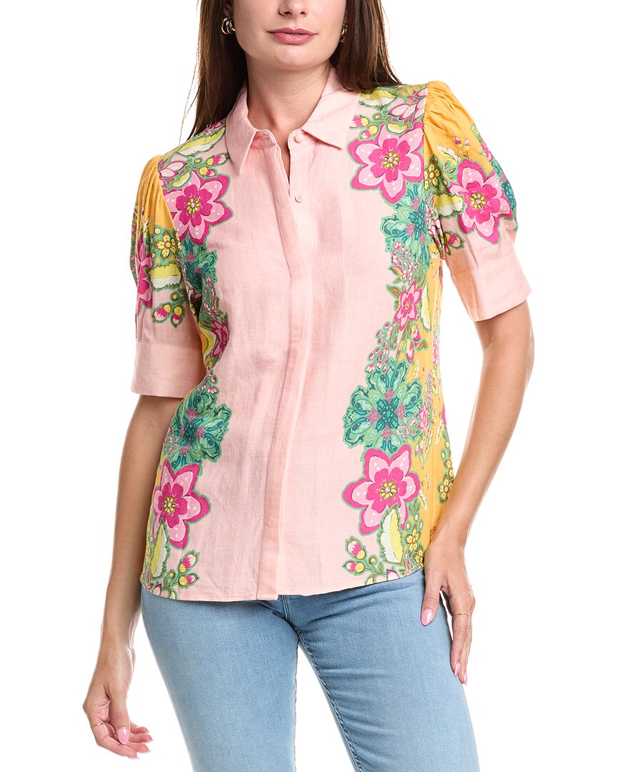 T Tahari Linen-blend Shirt