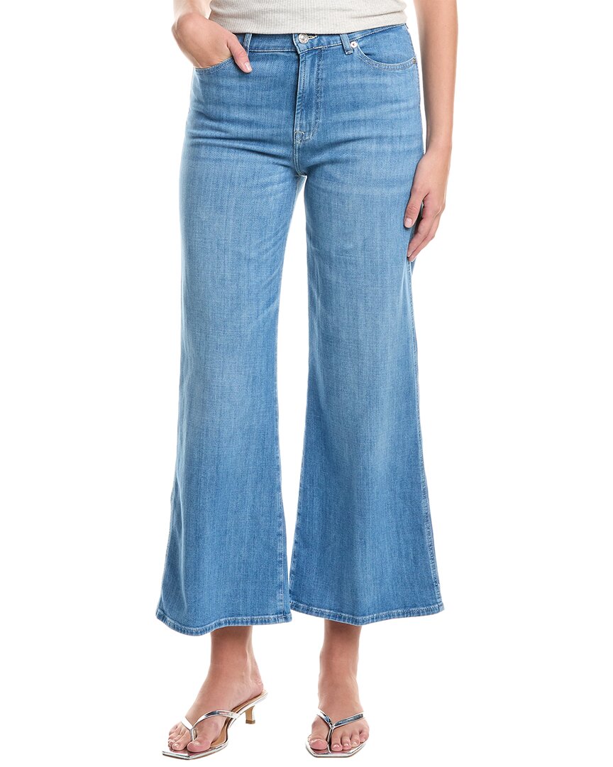 7 For All Mankind Left Hand Cropped Lotta Charleston Wide Leg Jean In Blue