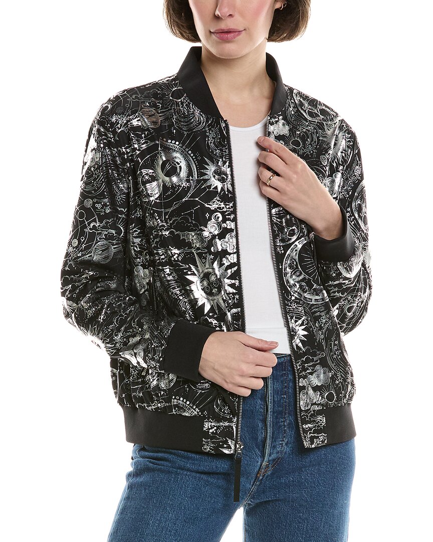 Johnny Was Bee Active Drop-shoulder Bomber Jacket In Black